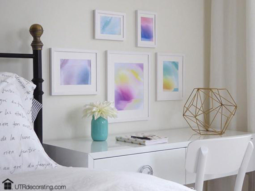 Pretty pastels create a relaxing atmosphere in the bedroom